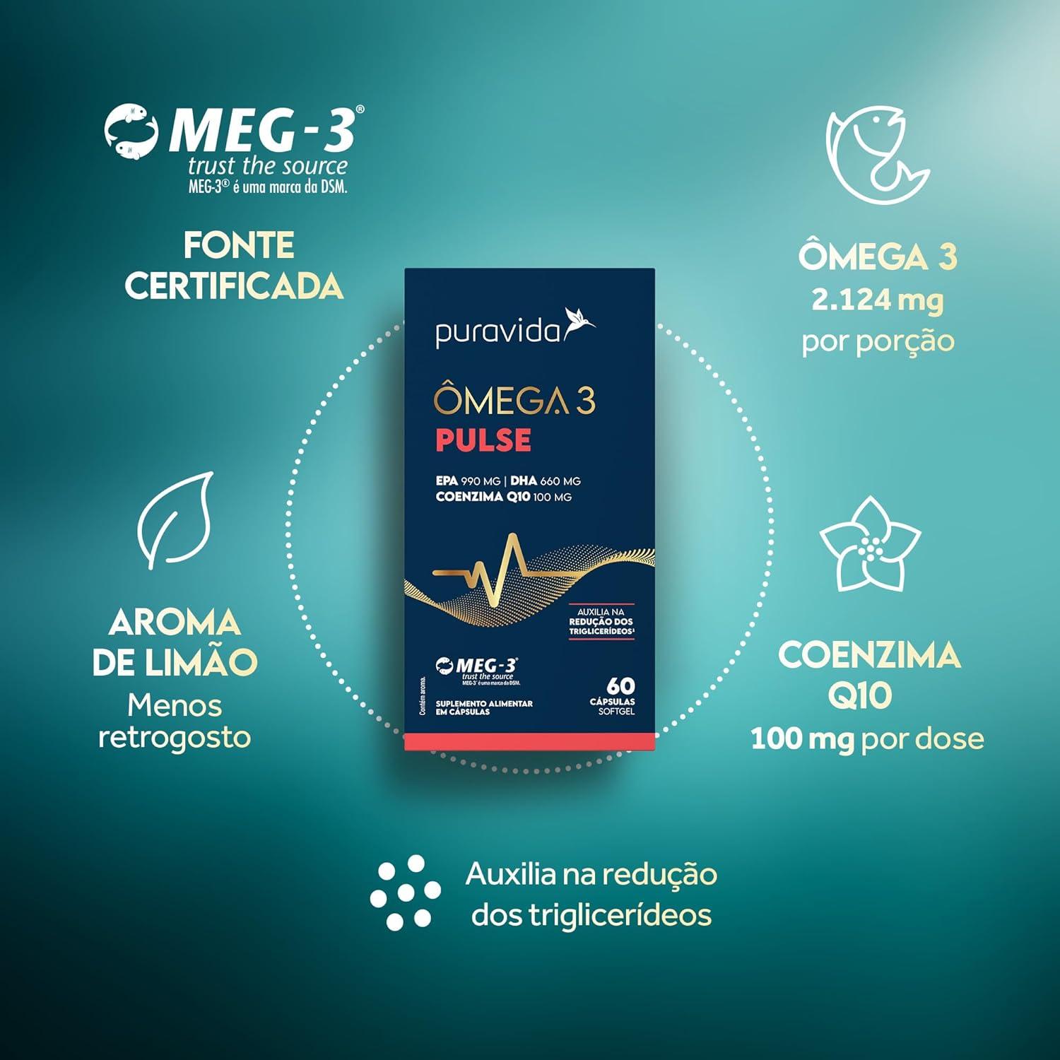 Puravida Ômega 3 Pulse: Energia e Saúde em Cada Cápsula